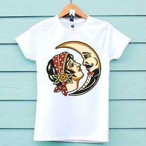 Lady And Moon T Shirt